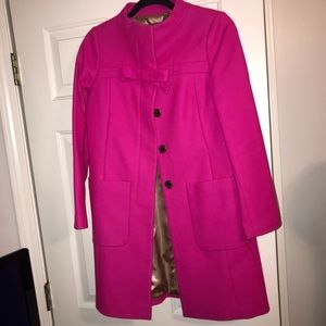 Hot pink bow Jcrew peacoat
